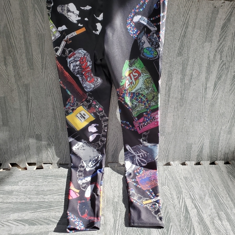 Ostroy Black Fashion Leggings Nyc Yoga Fitness Cycling Urban Decay Sz Small New — image 4 of 8